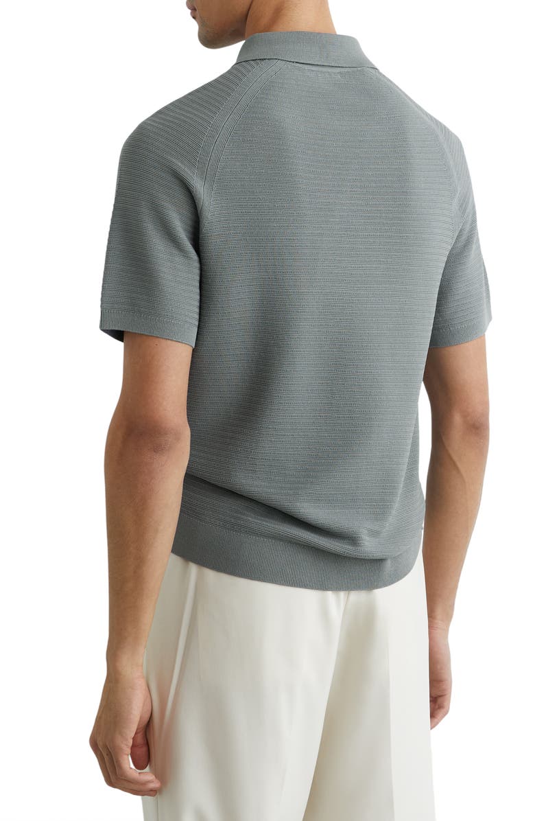 Reiss Estate Textured Stitch Zip Polo, Alternate, color, 