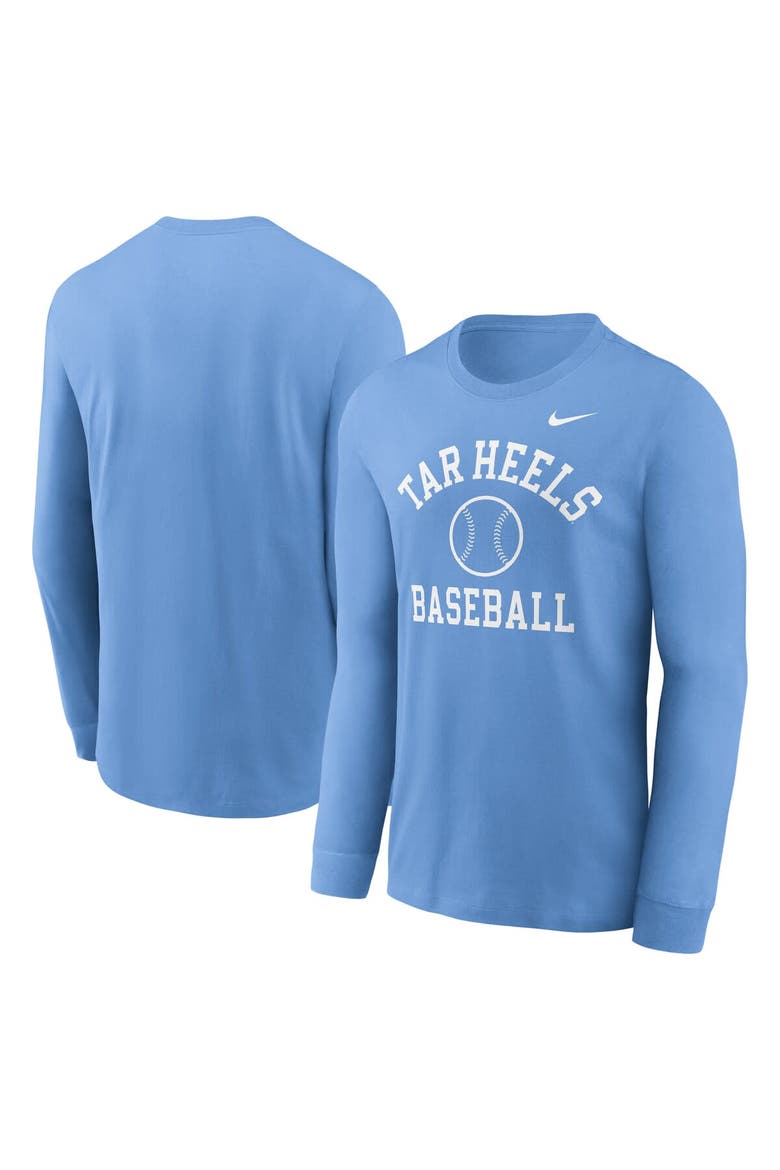 Men's Nike Carolina Blue North Carolina Tar Heels Essential Baseball Arch Long Sleeve T-Shirt, Alternate, color, Light Blue