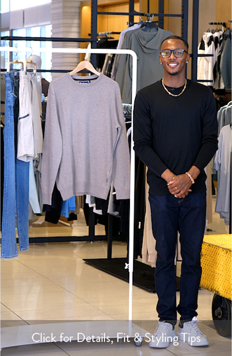 Marlow Elbow Patch Merino Wool & Cashmere Sweater, sales video thumbnail