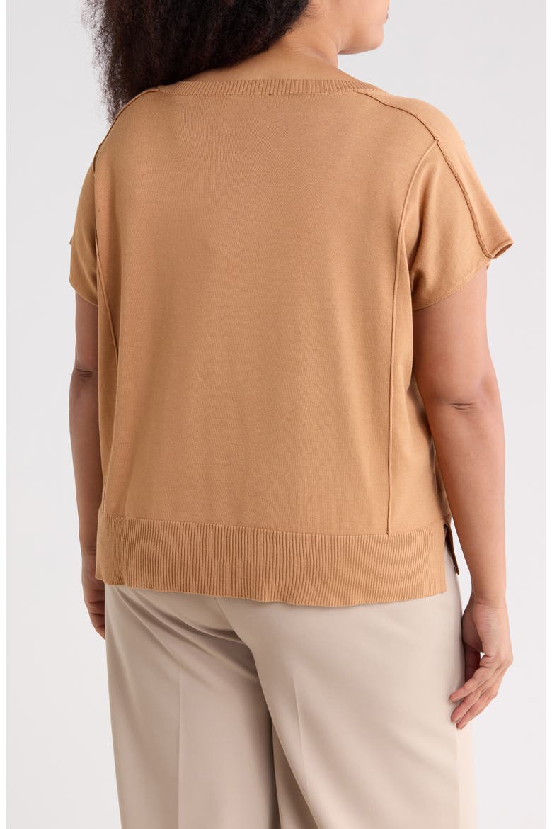 Exposed Seam Sweater, Alternate, color, COPPER BRONZE