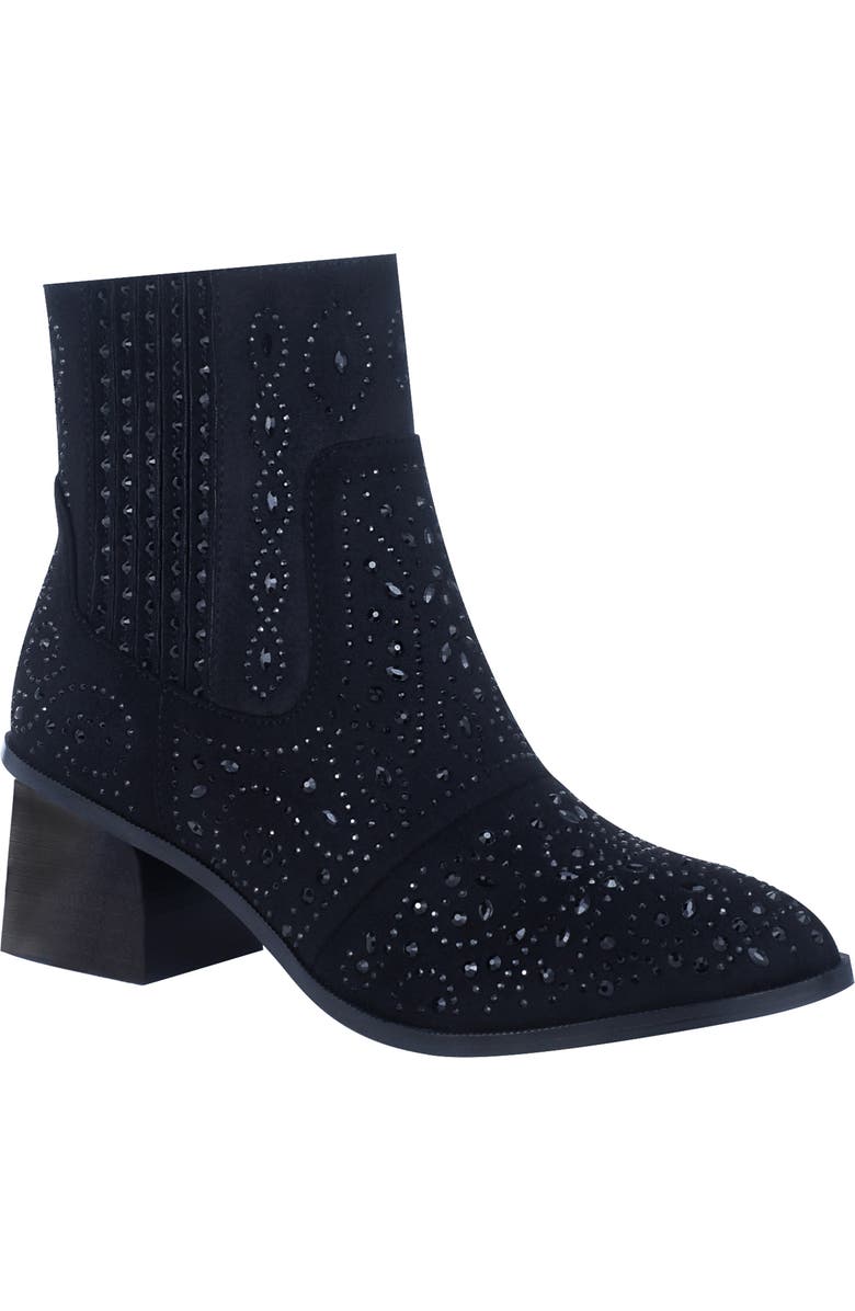 Impo Jackie Rhinestone Block Heel Bootie, Main, color,