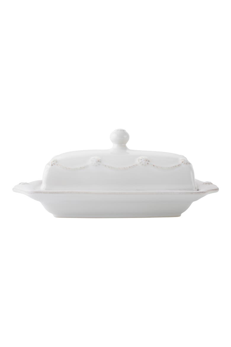 'Berry and Thread' Ceramic Butter Dish, Alternate, color, WHITEWASH