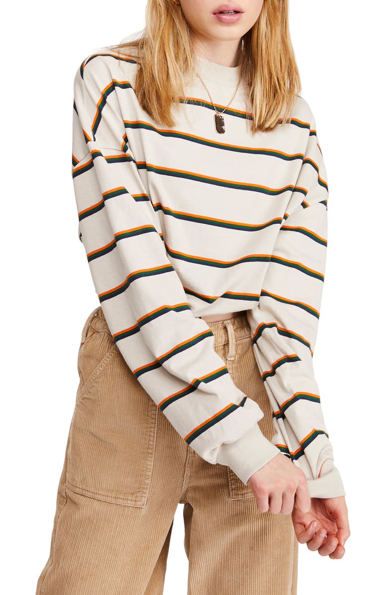 BDG Urban Outfitters Cinch Hem Stripe Sweatshirt, Main, color,