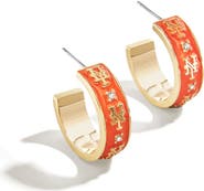 WEAR by Erin Andrews x BaubleBar New York Mets Enamel Hoop Earrings