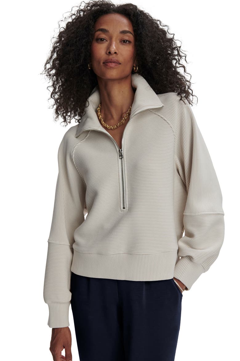 Milano Half-Zip Sweatshirt, Alternate, color, SILVER GREY/ SNOW WHITE