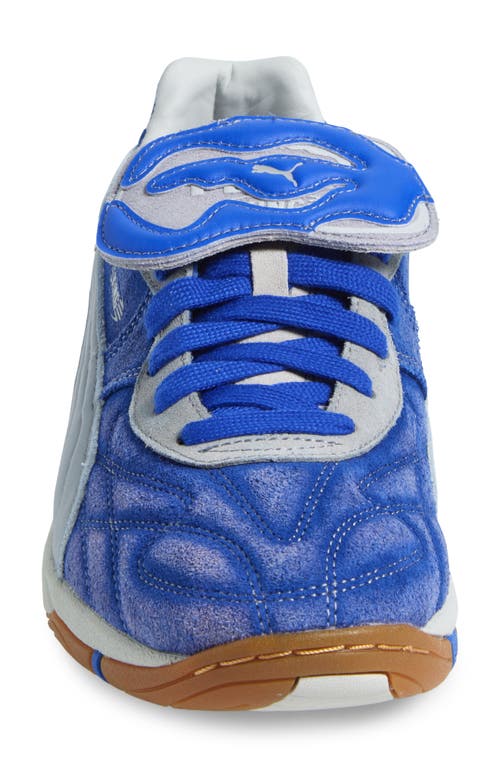 Puma X Kidsuper Studios King Indoor Soccer Cleat In Blue Crystal-gray Fog