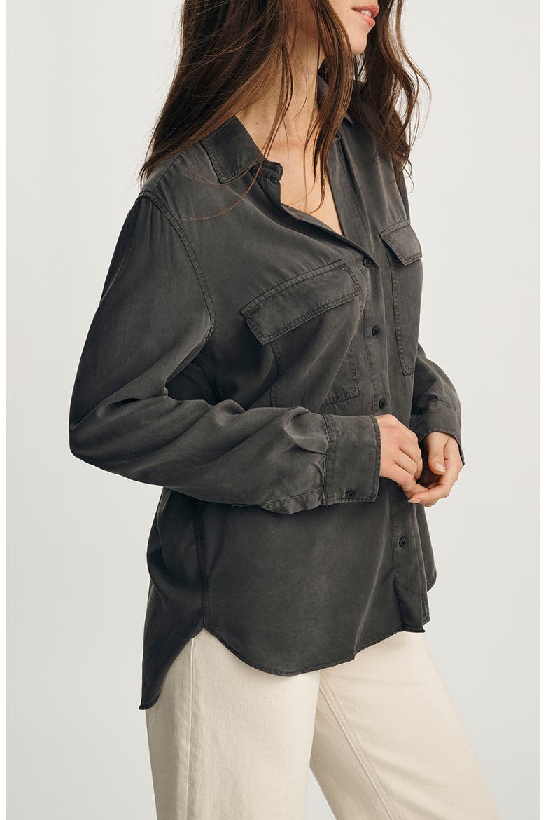 Luxe Touch Relaxed Fit Button-Up Shirt, Alternate, color, DARK SHADOW