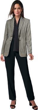 Jessica London 2-Piece Stretch Crepe Single-Breasted Pantsuit