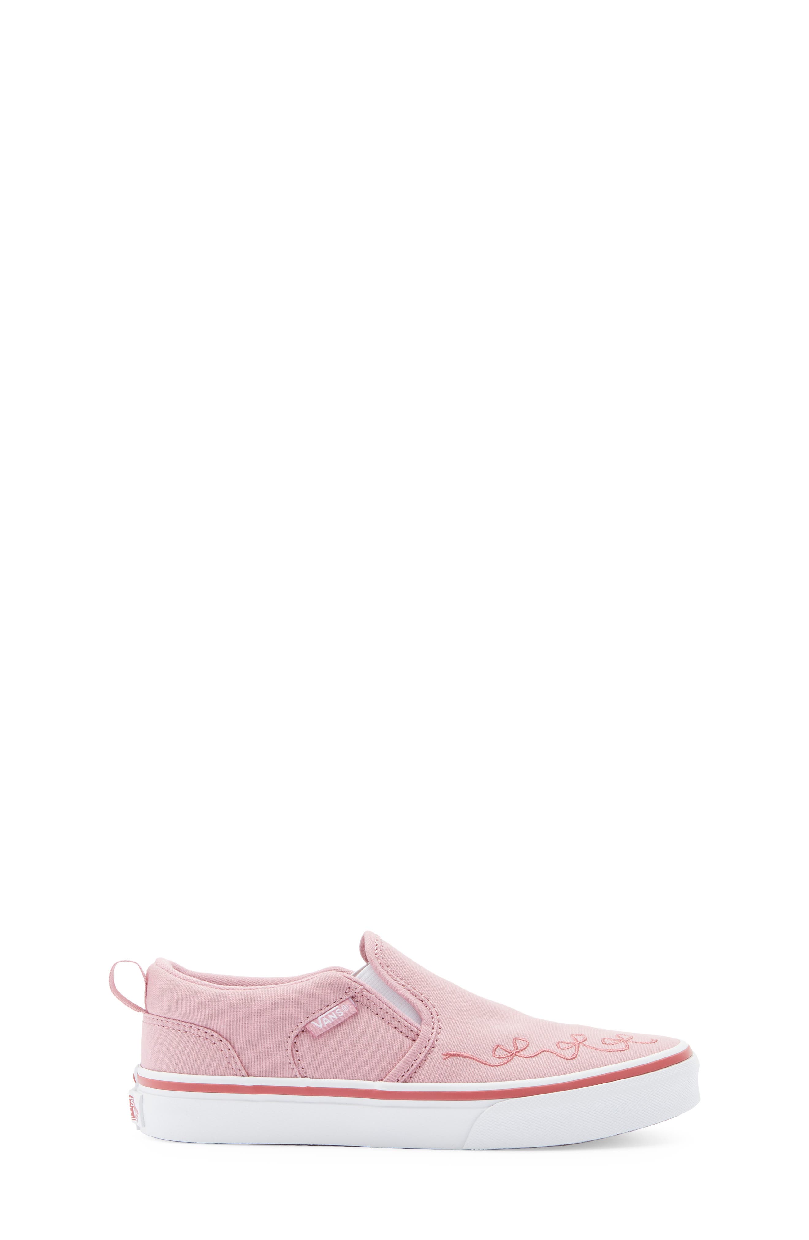 Vans Kids' Asher Slip-On Sneaker, Alternate, color, Embroidery Pink Dawn