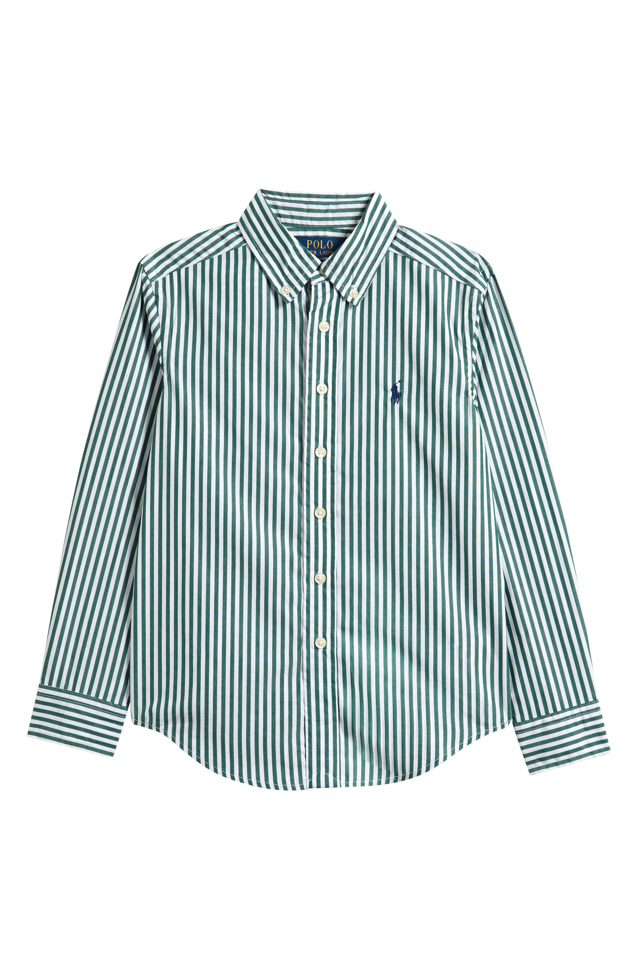 Polo Ralph Lauren Kids' Stripe Cotton Oxford Cloth Button-Down Shirt