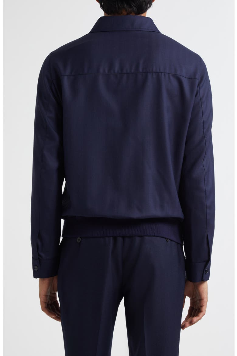 Spread Collar Wool Twill Bomber Jacket, Alternate, color, NAVY