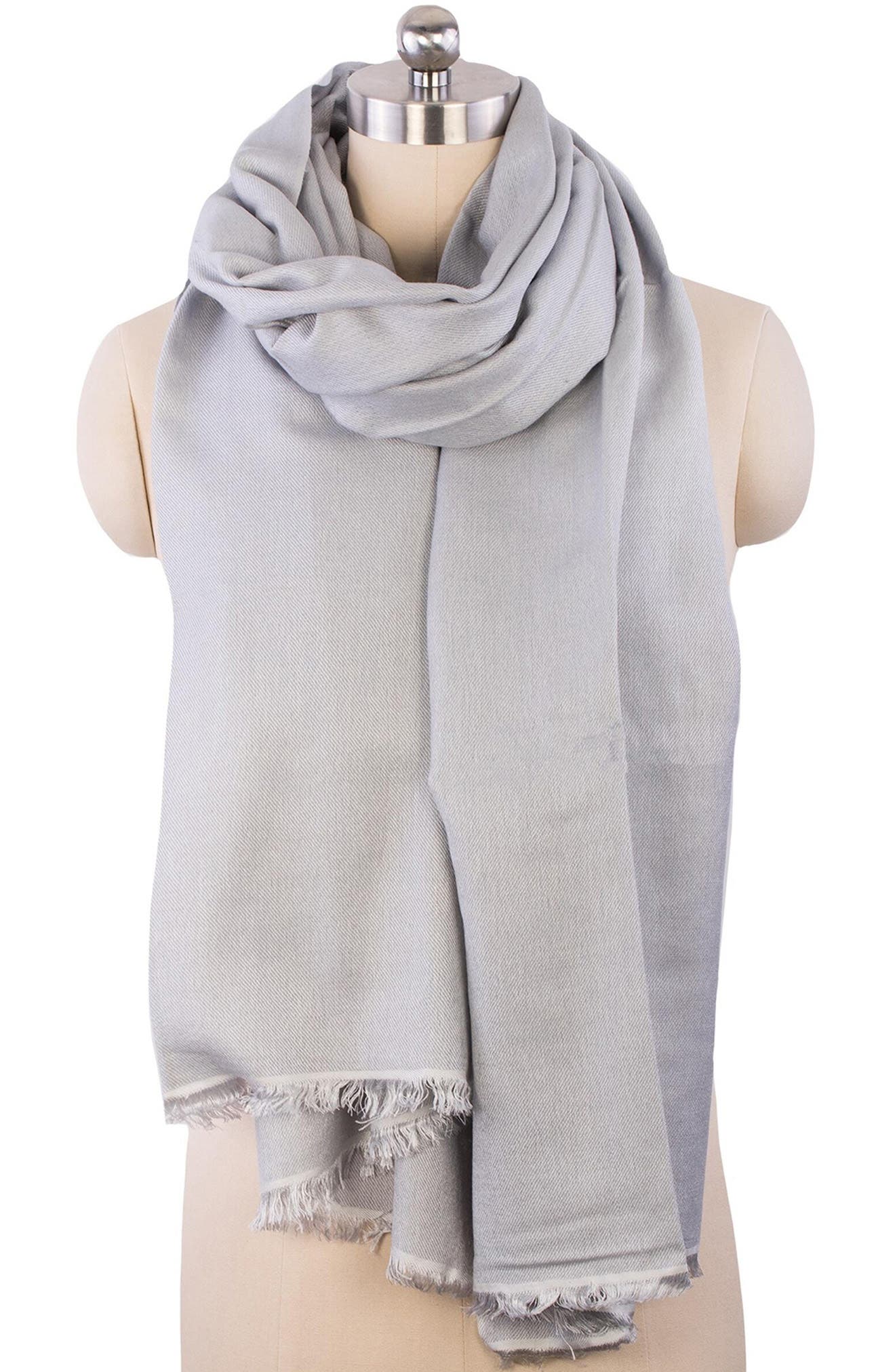 SAACHI Cashmere Silk Eyelash Fringe Scarf