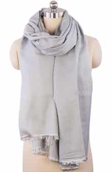 SAACHI Cashmere Silk Eyelash Fringe Scarf