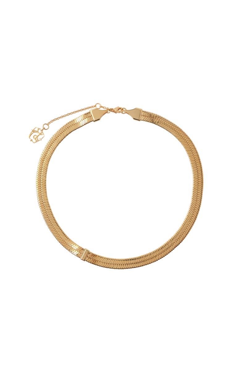 Burberry Engraved Check Necklace, Alternate, color, Gold