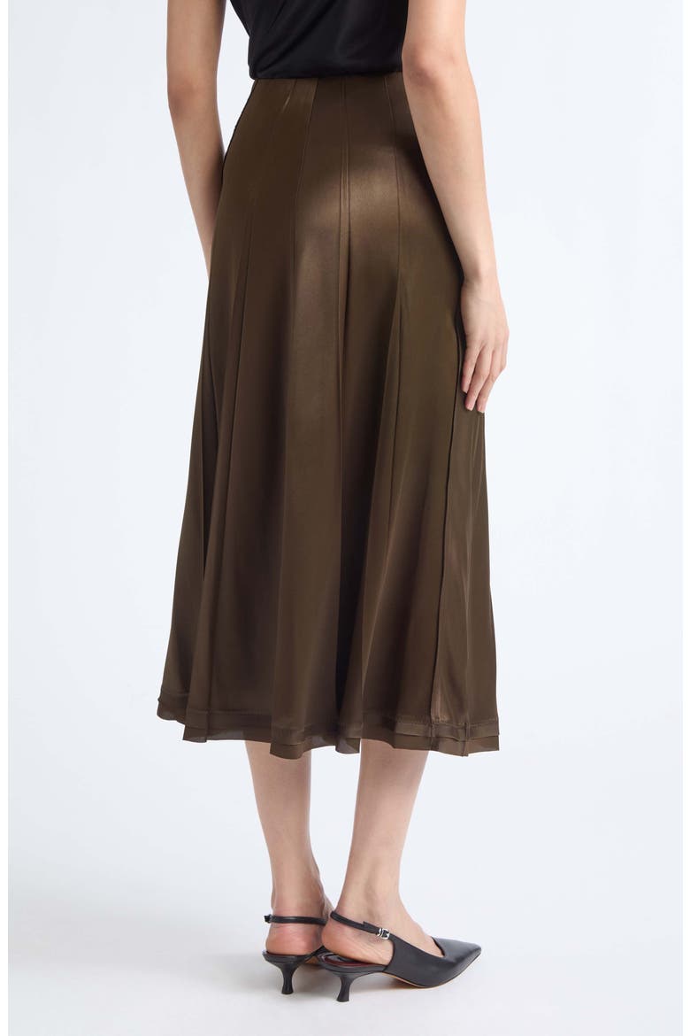 Raw-Edge Pleated Statin Skirt, Alternate, color, PINEWOOD