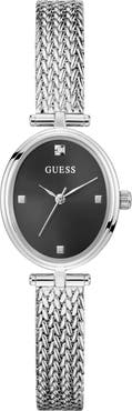 GUESS Ruby Oval Mesh Strap Watch, 24mm
