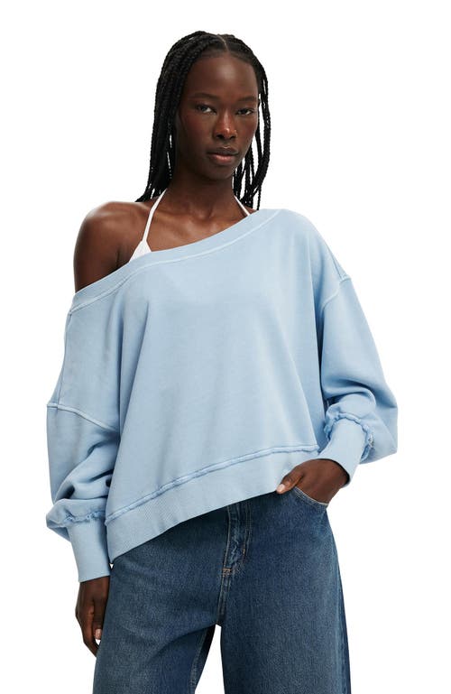 Cotton On Off Shoulder Sweatshirt In Blue