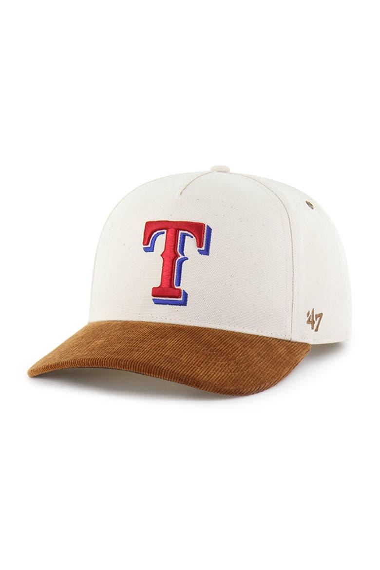 Men's Carhartt x '47 Natural/Brown Texas Rangers Undyed Relaxed Hitch Adjustable Hat, Main, color, Natural