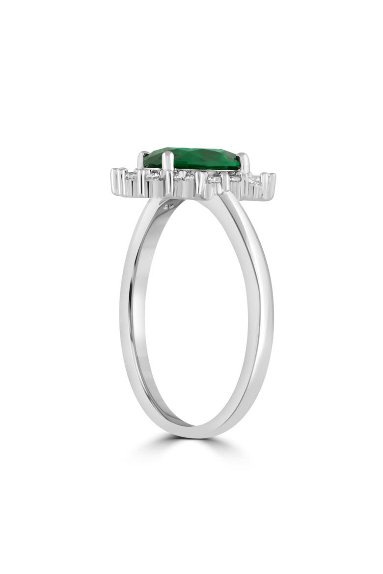 Oval Cubic Zirconia Halo Ring, Alternate, color, GREEN
