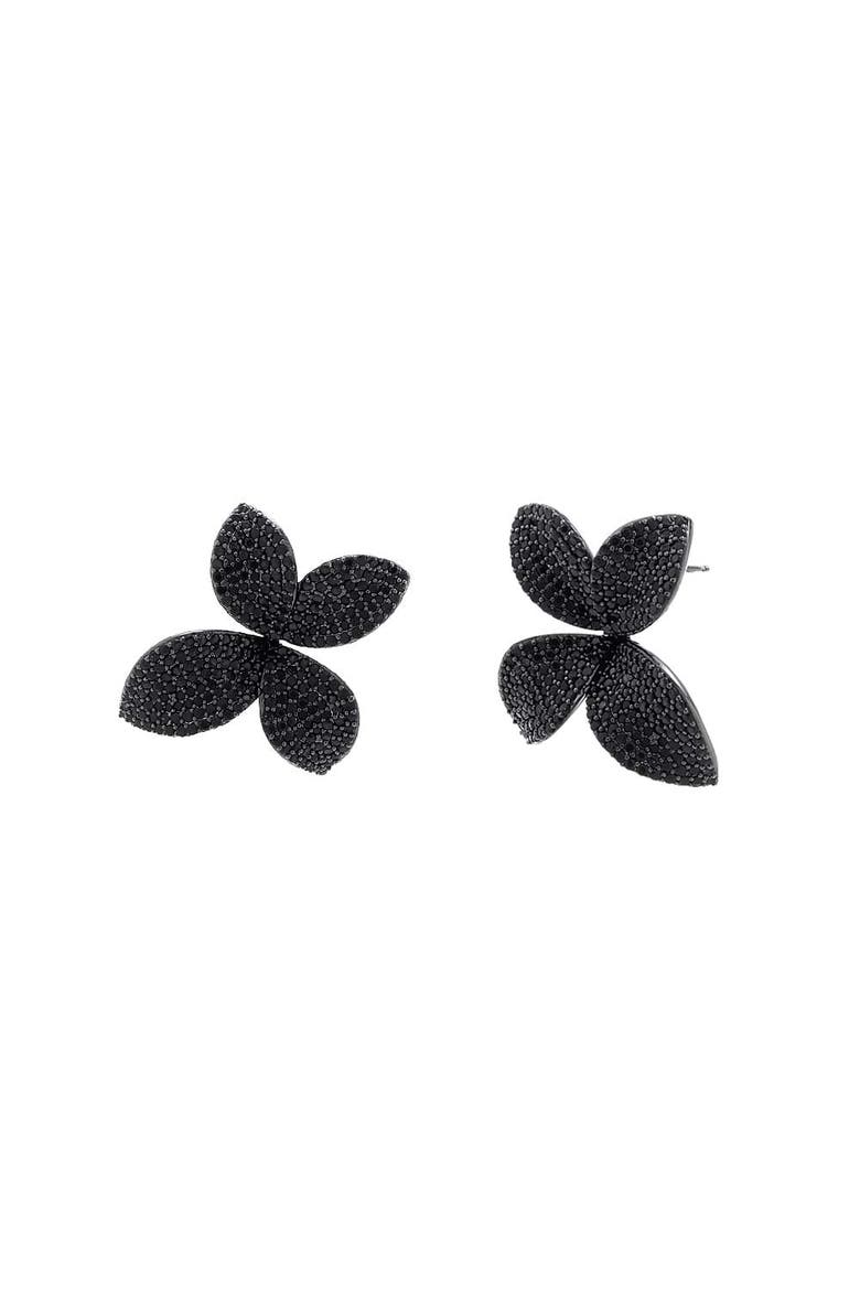 Pave Triple Butterfly Anklet, Main, color, Onyx