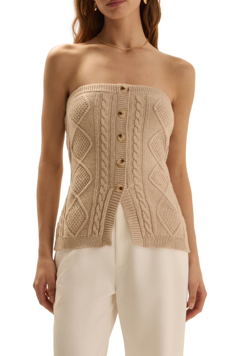 The Layla Cable Knit Bustier, Main, color, CREAM