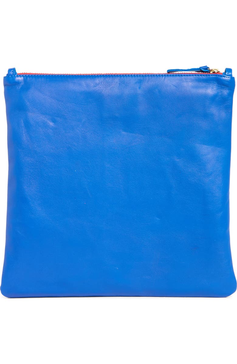 Clare V. L'et Leather Clutch, Alternate, color, Electric Blue