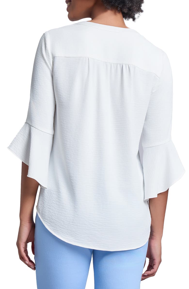 Jones New York Flutter Sleeve Pleat V-Neck Top, Alternate, color, 