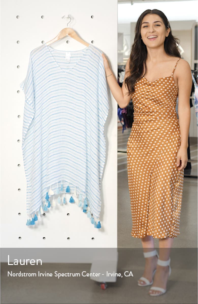 Bali Hai Linen Stripe Cover-Up Caftan, sales video thumbnail