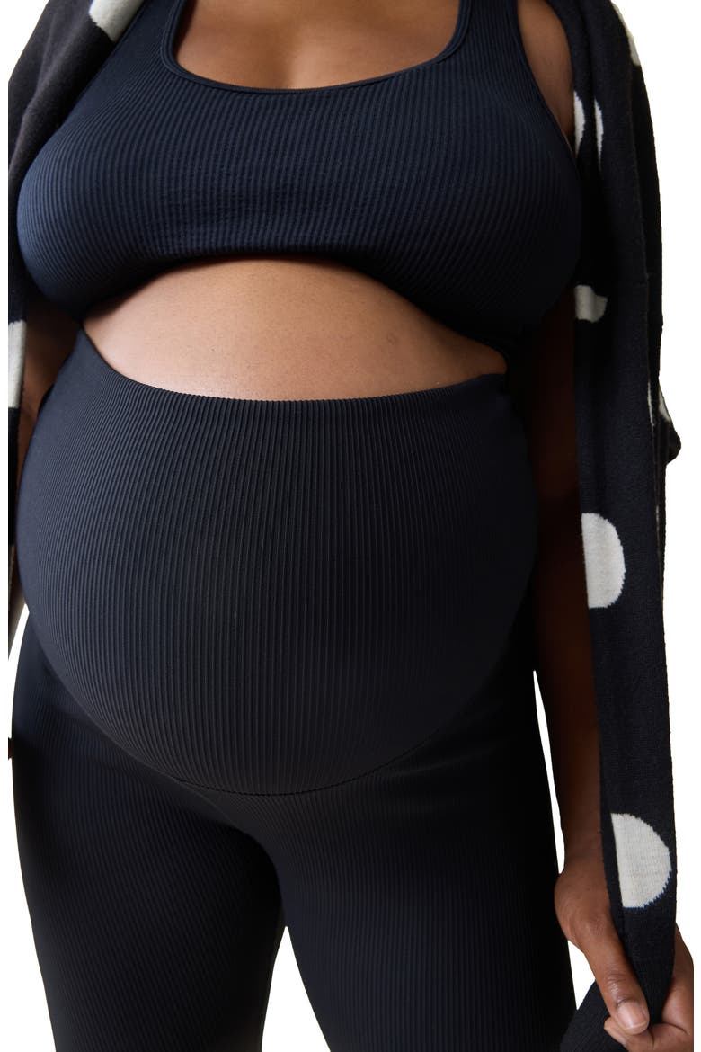 Ribbed Maternity Leggings, Alternate, color, BLACK