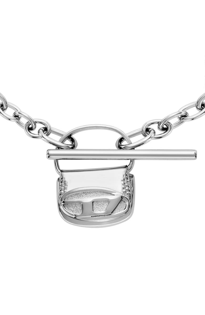 DIESEL<sup>®</sup> 1DR Charm Chain Bracelet, Alternate, color, Silver