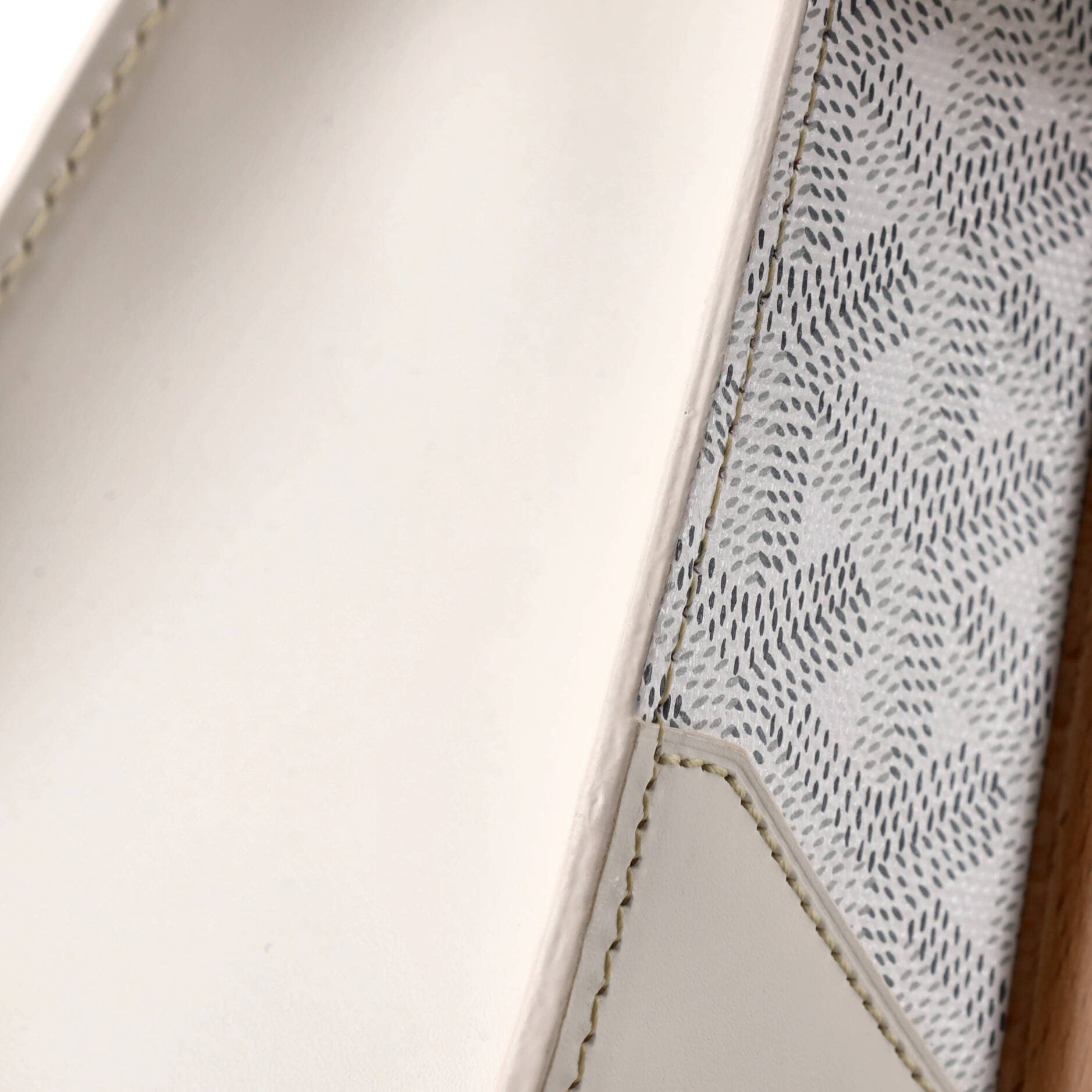 Structured Saigon Top Handle Bag Coated Canvas with Leather Mini, Alternate, color, White