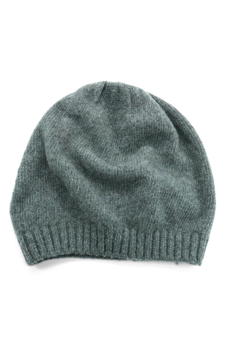Portolano Solid Cashmere Beret, Main, color, Medium Heather Grey