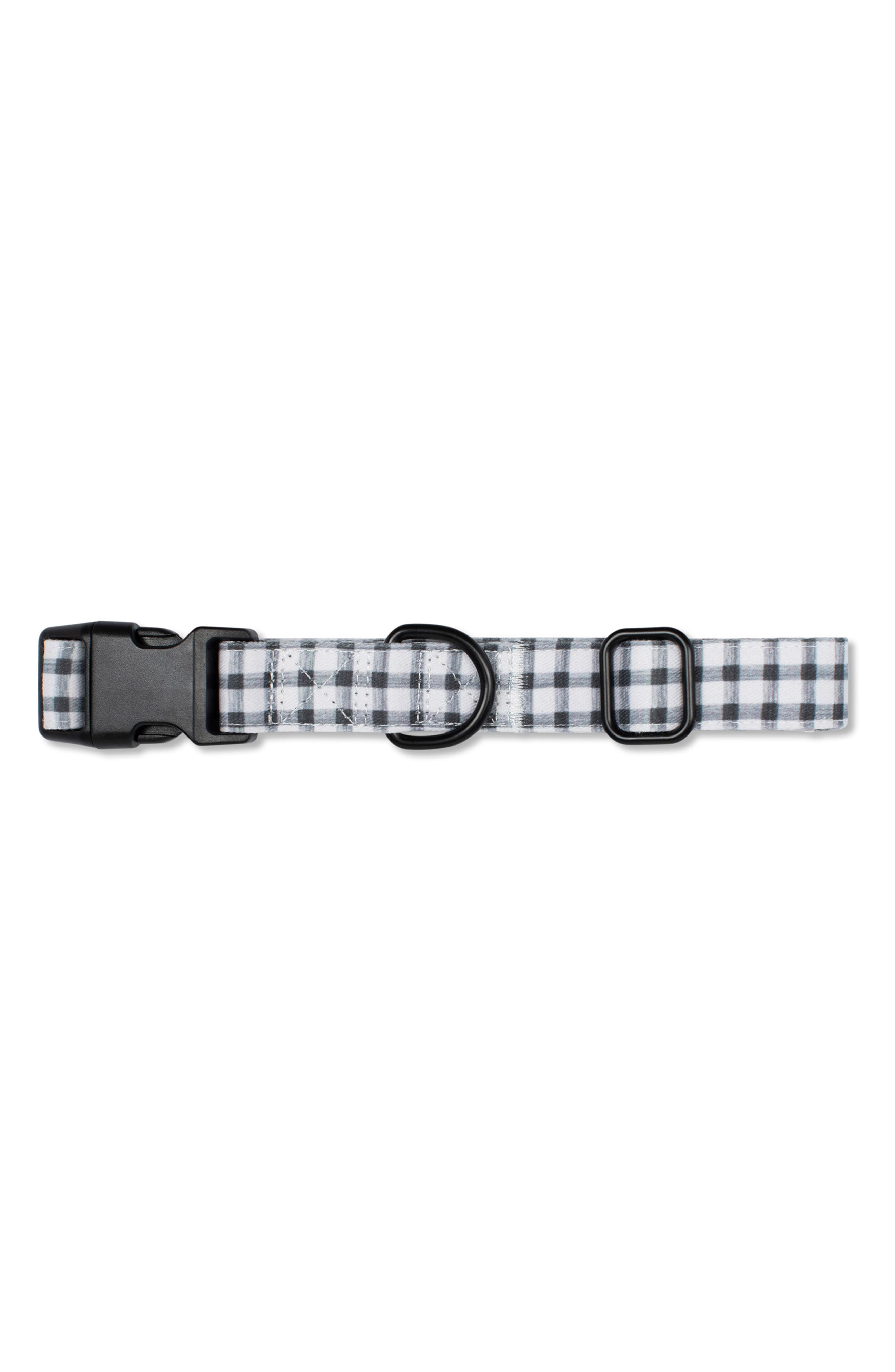 Fringe Studio Painted Gingham Large Dog Collar in Black 