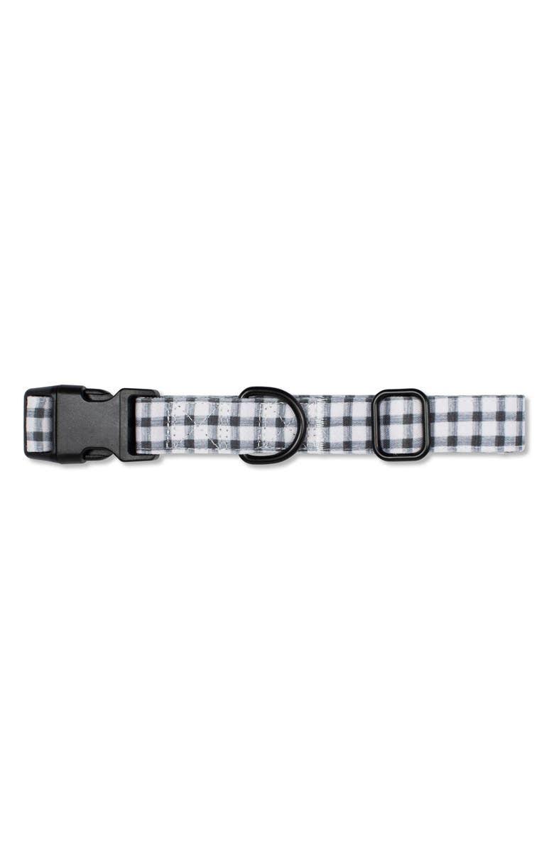Fringe Studio Painted Gingham Large Dog Collar, Main, color, Black