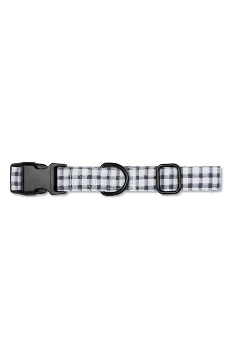 Painted Gingham Large Dog Collar