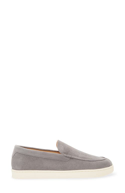 Brunello Cucinelli Chevron Embossed Suede Loafer In Grey