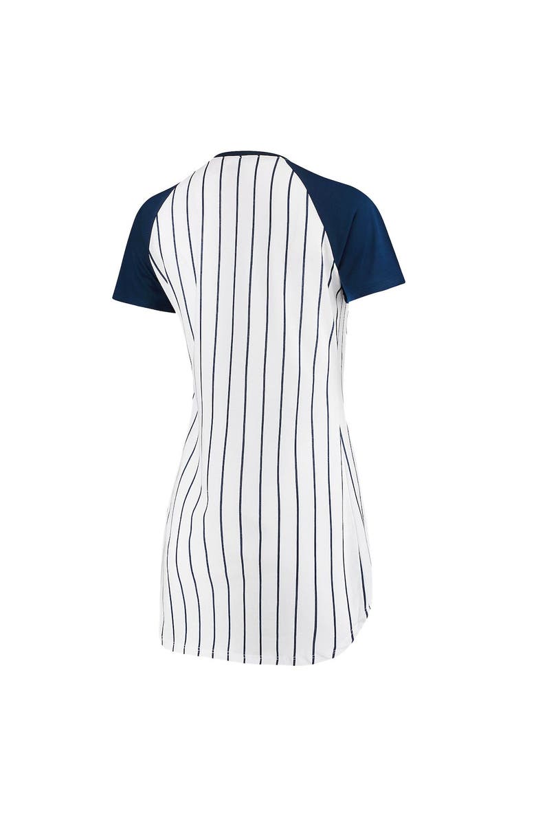 CONCEPTS SPORT Women's Concepts Sport White New York Yankees Vigor Pinstripe Nightshirt, Alternate, color,