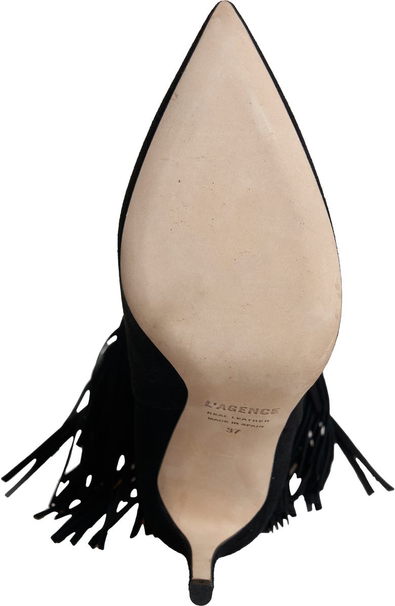 L'AGENCE Mathilde Fringe Stiletto Bootie, Alternate, color,