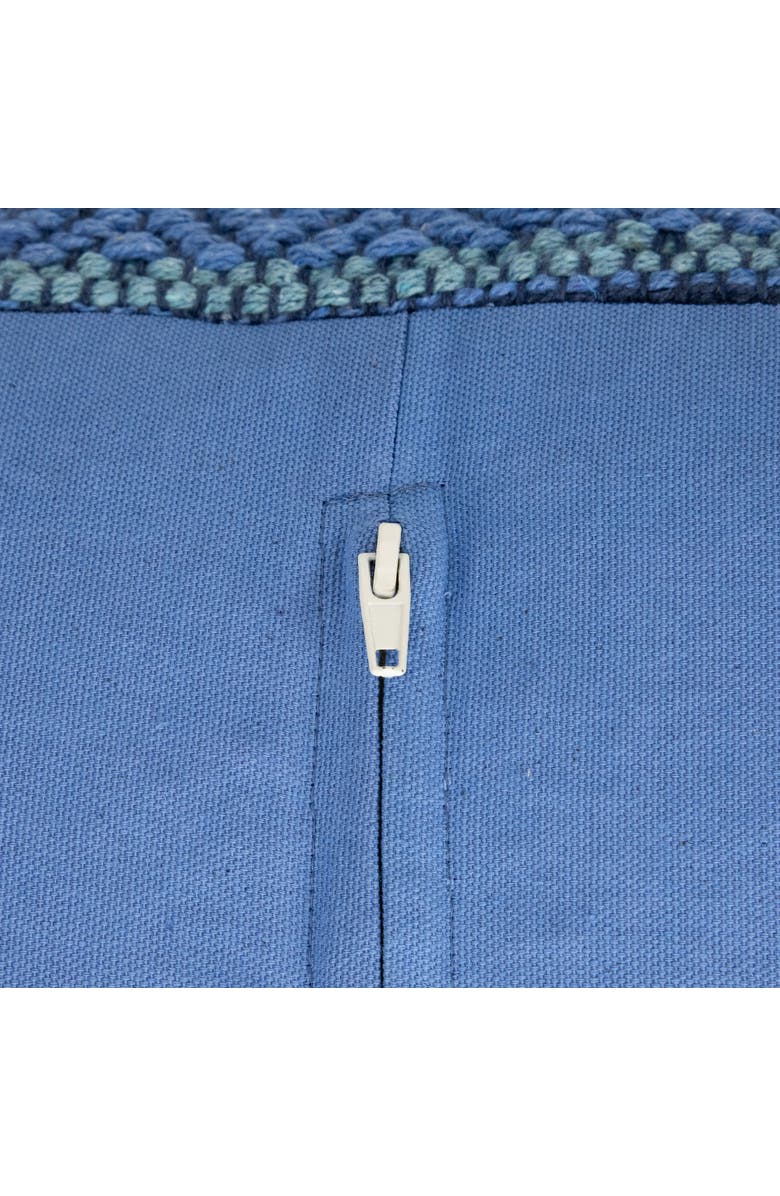 Northlight Striped Woven Cotton Square Pouf - 14" - Blue, Alternate, color, Blue