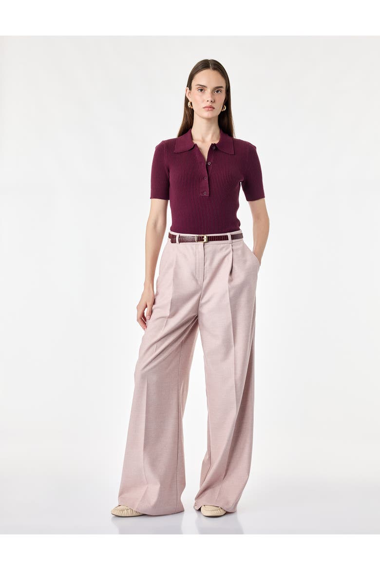 Belted Wide Leg Trousers, Main, color, PINK