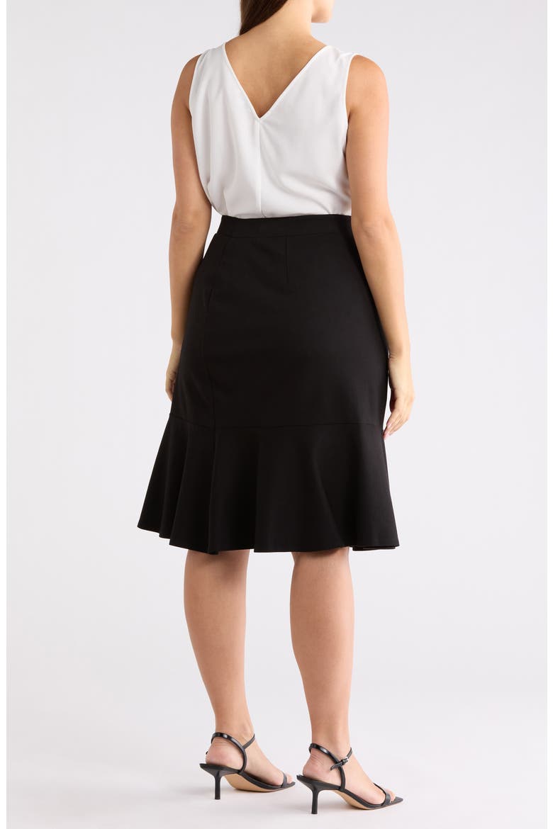 Flounce Hem Pull-On Skirt, Alternate, color, BLACK