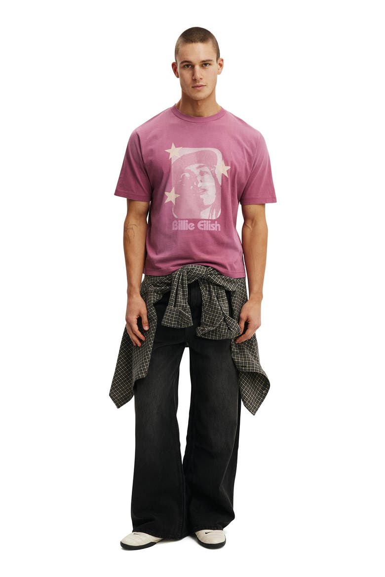 Men's Cropped Fit Music T-Shirt, Alternate, color, Heather Rose  Billie Eilish