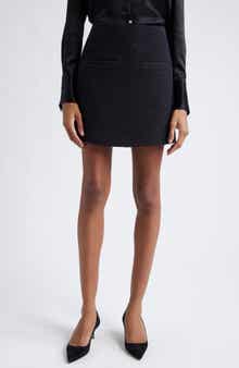 Veronica Beard Perry Metallic Cotton Blend Tweed Miniskirt