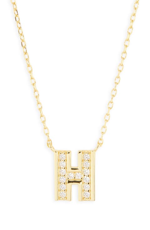 Cubic Zirconia Initial Pendant Necklace