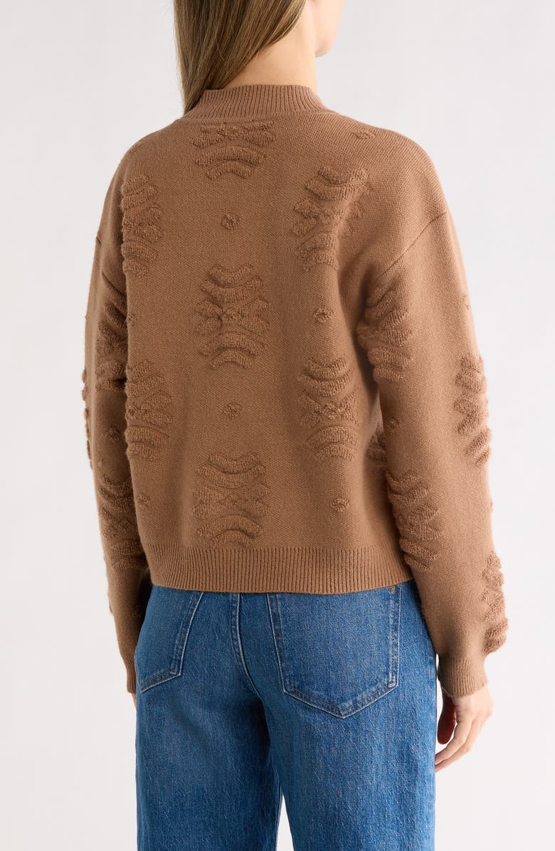 CYRUS Textured Crewneck Sweater, Alternate, color, Tobacco Brown