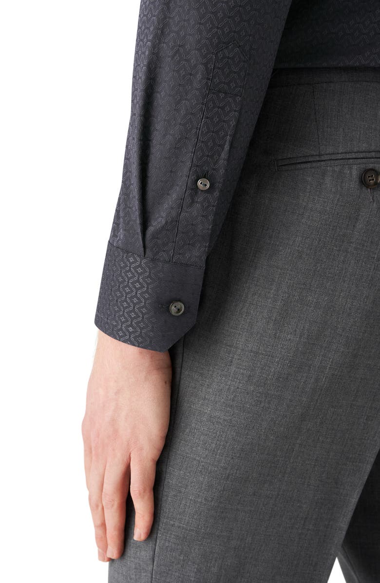 Eton Slim Fit Floral Cotton Jacquard Dress Shirt, Alternate, color, 