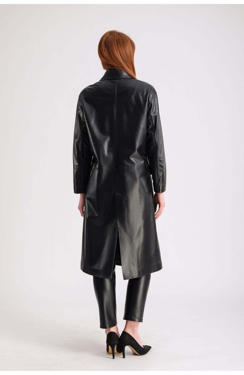 FURNIQ UK LLC Pimlico Leather Trench Coat, Alternate, color,