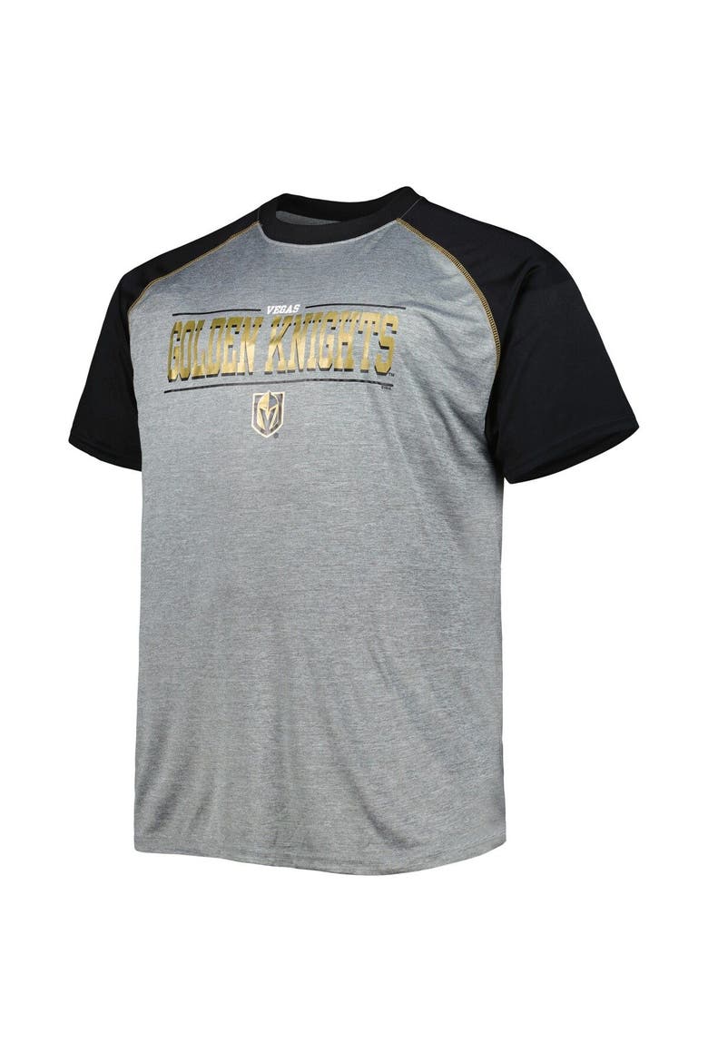 Men's Heather Gray Vegas Golden Knights Big & Tall Logo Raglan T-Shirt, Alternate, color, Heather Gray
