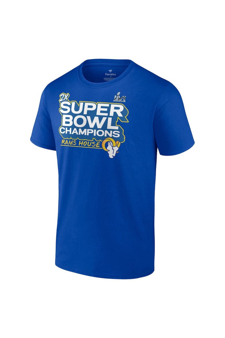 Men's Fanatics Branded Royal Los Angeles Rams Super Bowl LVI Champions Parade Celebration T-Shirt, Alternate, color, Royal