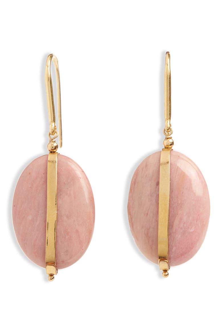 Stone Drop Earrings, Main, color, ROSEWOOD